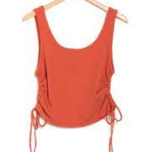 BCBG - Drawstring Side Tank Top in RUST- XL
